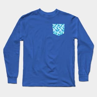 Pocket - Summer Swimming Pool Terrazo Tiles Blue Long Sleeve T-Shirt